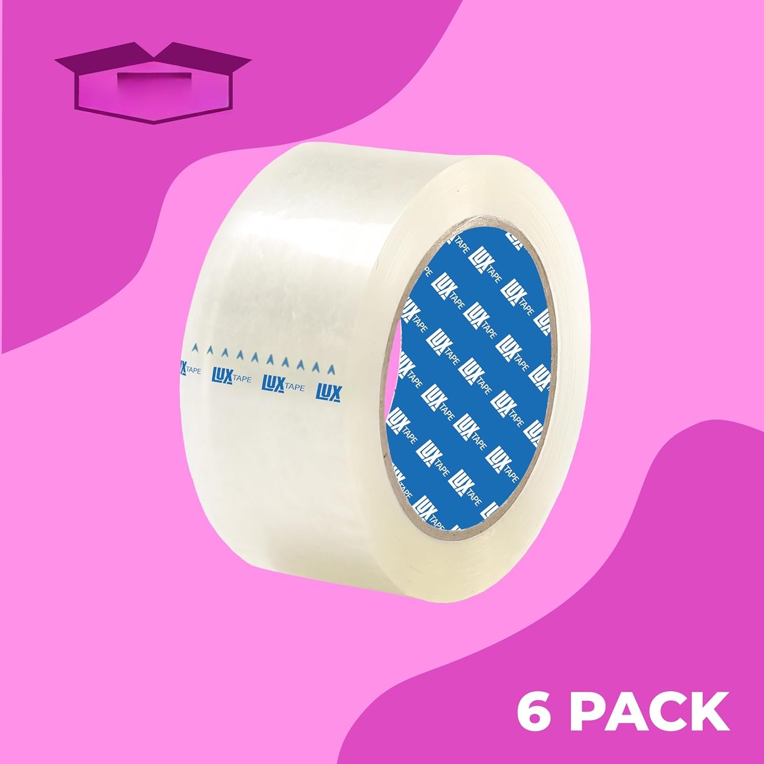 2" x 55 Yards Clear Packing Tape - 6 Roll Carton - Warehouse Grade Adhesive for Shipping, Moving & Packaging - Standard Strength 1.85 Mil Box Sealing Tape