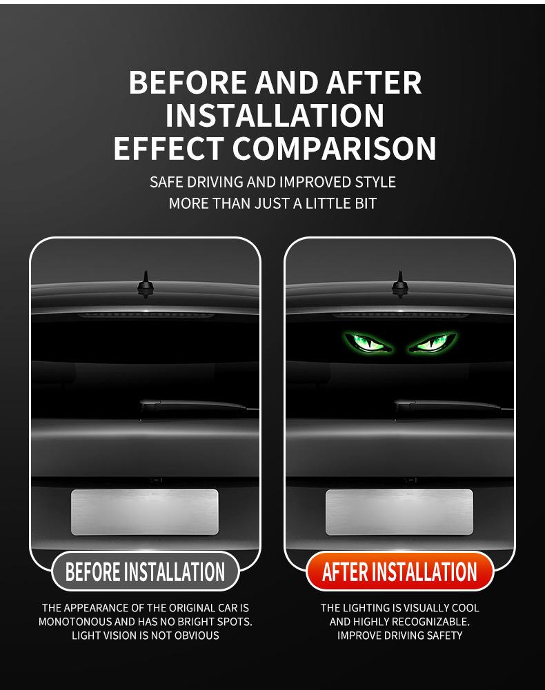 Demon Eye Car LED Atmosphere Light, Wireless Lamp with Dynamic RGB Colors & Easy Suction Mount, Solar & Type-C Rechargeable for a Bold Look on Cars, SUVs, Trucks, Car Interior Accessories tiktokshopbacktoschool