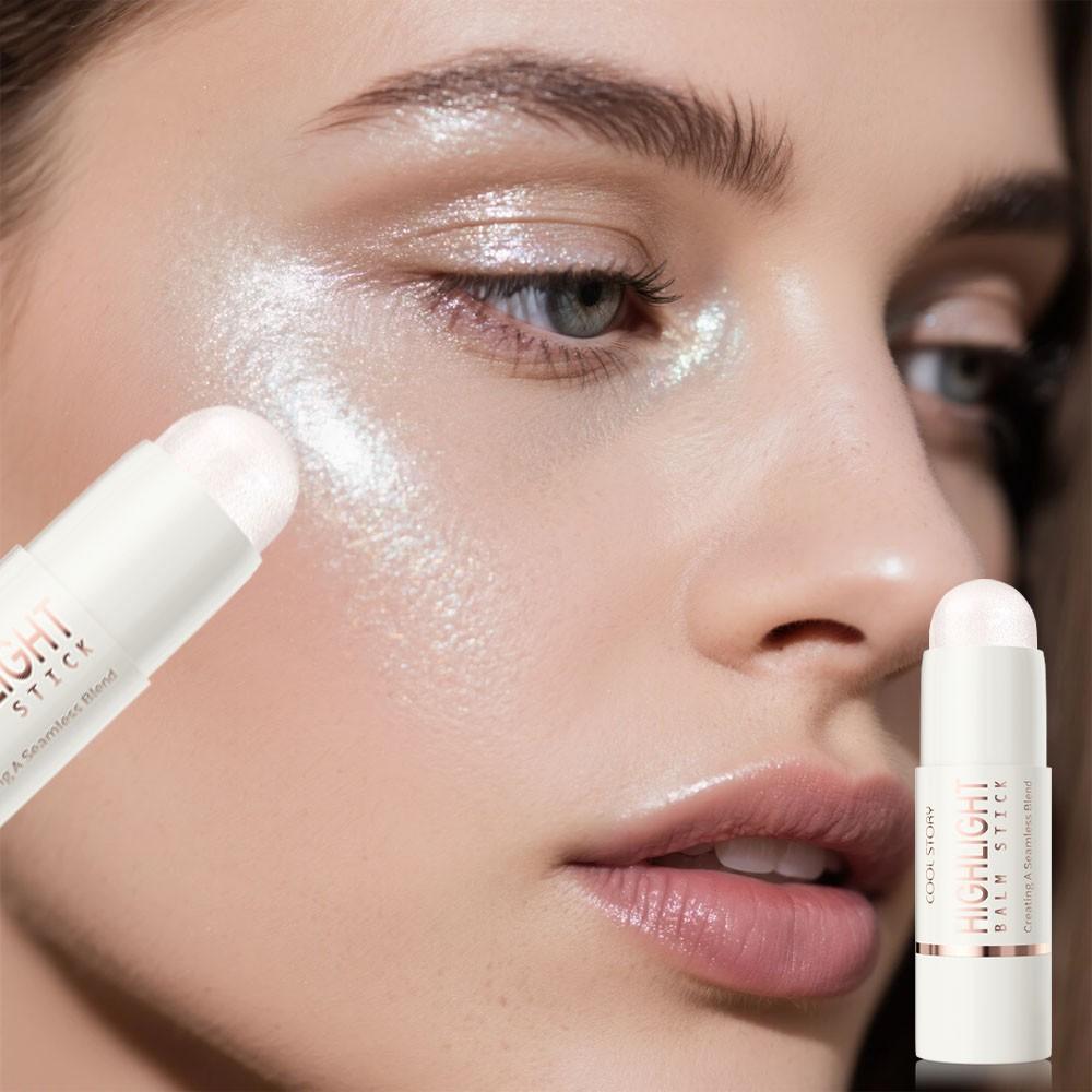 Multi-Use Highlighter Stick, Creamy Texture, Long-Lasting, Easy to Apply, for Face and Body, Cheek, Eye, Nose Contour, Portable Makeup Essential