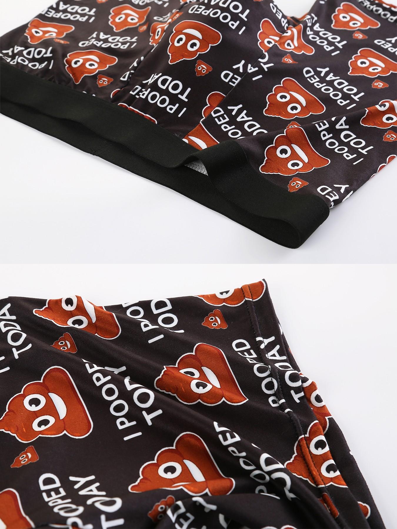 Men's Funny 'i Pooped Today' Print Briefs, Creative Fun Pattern Underwear, Comfortable Elastic Waist Boxer Shorts, Humorous Prank Gift