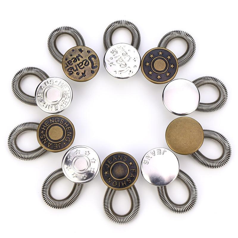 Spring Waist Extender Metal Buckle, Invisible Pants Waist Adjuster, No Sewing, Detachable, Adjustable Extension Clip, Easy to Use