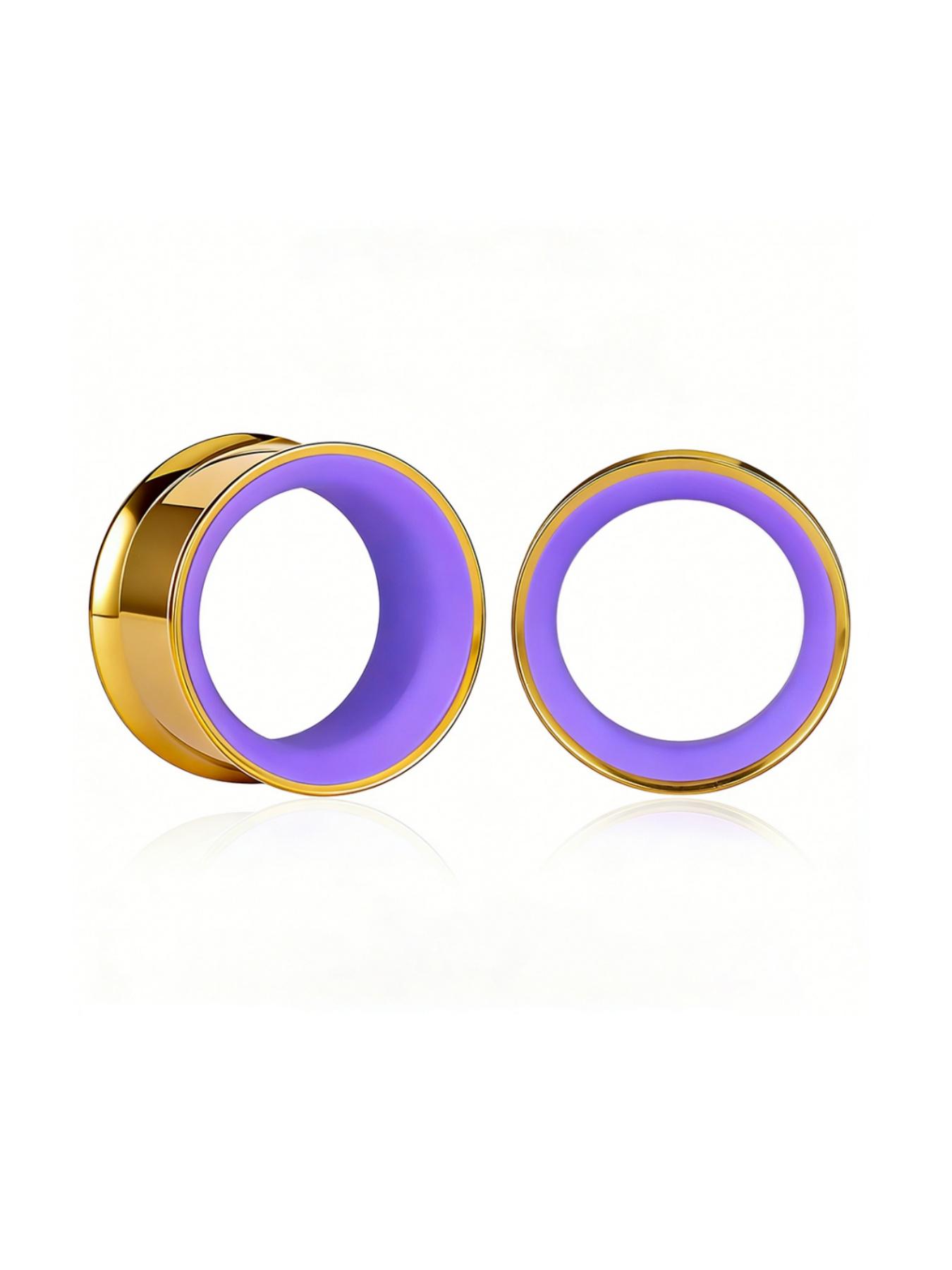 vanku 2pcs Fashion Translucent Ear Tunnels, Stainless Steel Double Flared Piercing Gauges, Hypoallergenic Body Jewelry for Ear Stretching