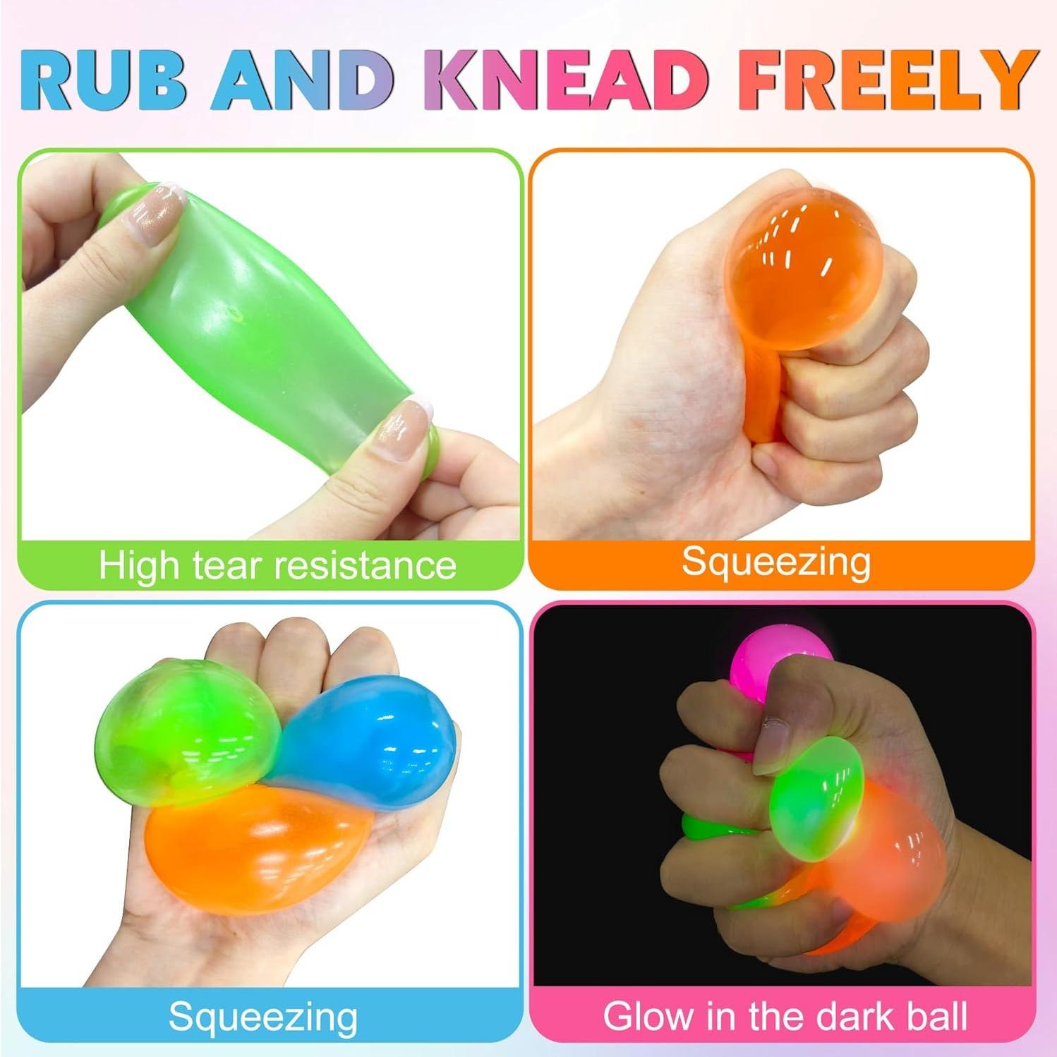 4/8/12pcs Glowing Sticky Balls, Sticky Ball for Ceiling, Glow Balls, Stick to The Ceiling, Stress Relief Toys, Glow in Dark Sticky Balls, Stocking Stuffers for Women Men Adults
