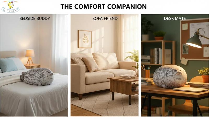 JIAJCHUF Adorable Fat Seal Plush Toy, Jiajchuf Soft Stuffed Animal Pillow, Perfect Gift for Kids & Adults, Cozy Hugging Companion, Soft Cuddly Gift