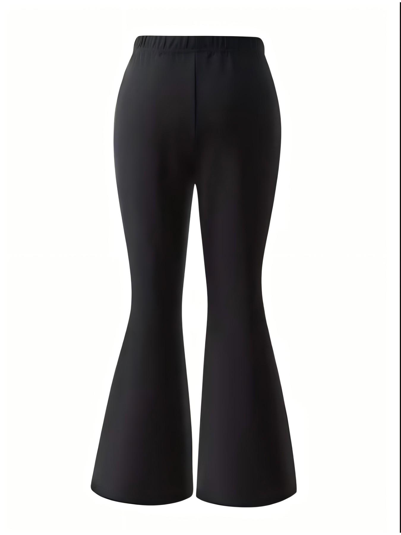 2pc Girls' Fashion Set, Short Sleeve T-Shirt & Bell Pants, Shark Print, Comfortable Round Neck, All Seasons, Casual Style