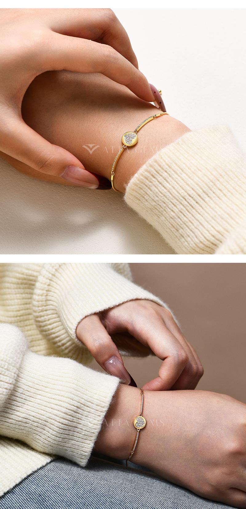 D VVS1  Fashion Heart Lab-Created Moissanite Bracelet  For Women and Girls Engagement birthday Gift Jewelry Adjustable B034