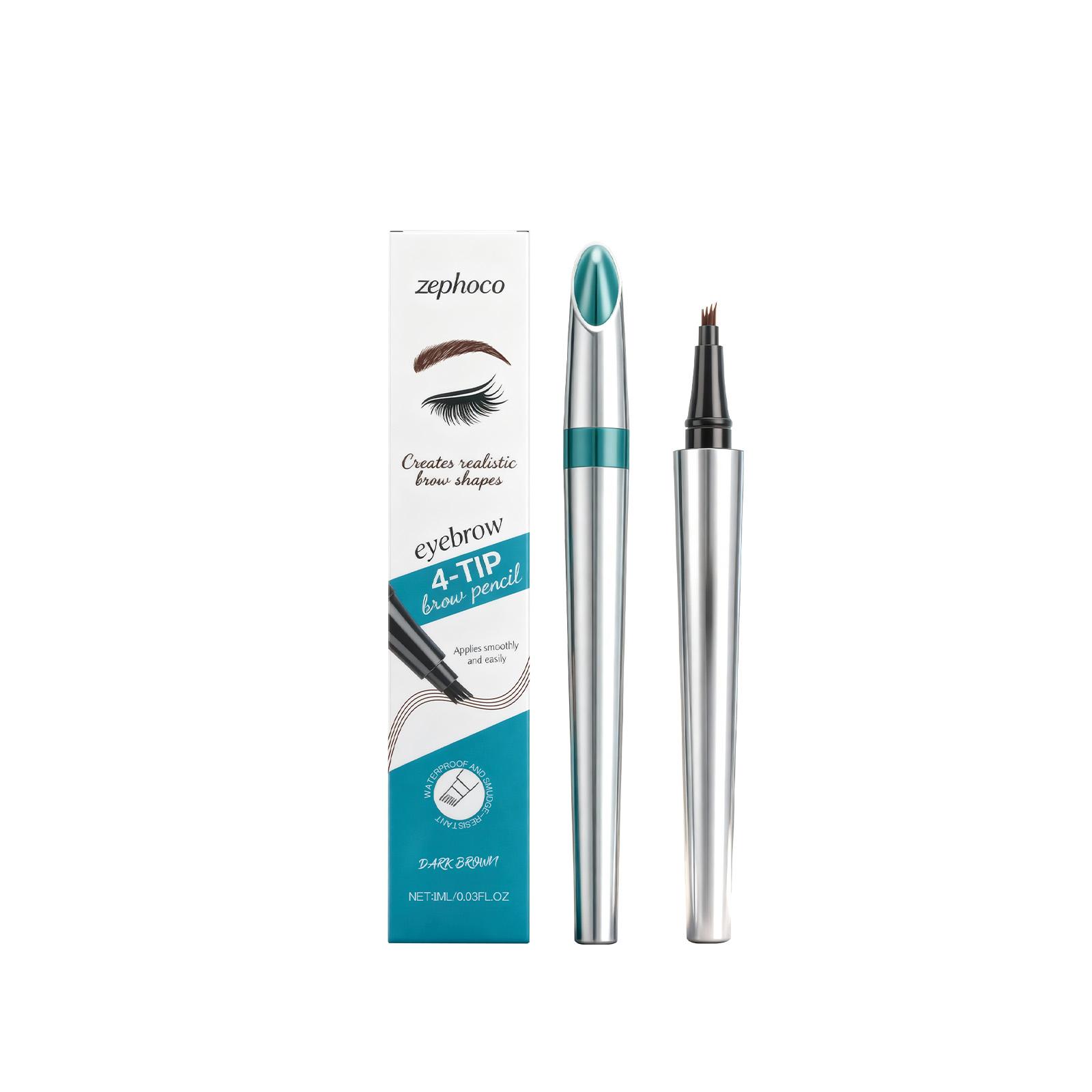 zephoco Dark Brown 4-Tip Brow Pen✨Smudge-proof Waterproof Sweat-proof Precisely Sculpted Brows 3D Wild Brow zephoco Dark Brown 4-Tip Brow Pen✨Smudge-proof Waterproof Sweat-proof Precisely Sculpted Brows 3D Wild Brow