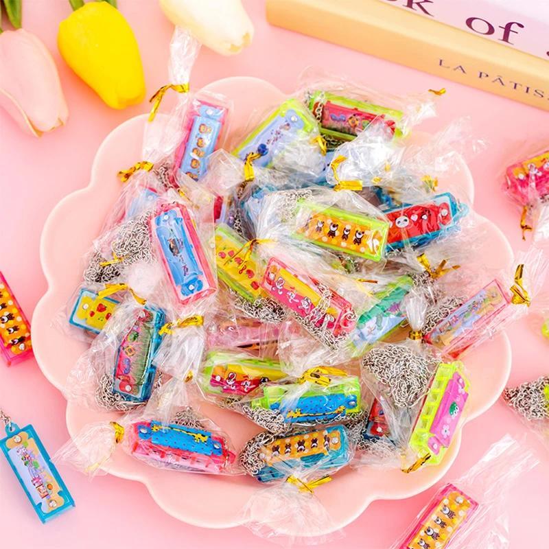 1/3/5Pcs Cartoon Mini Harmonica with Necklace Musical Instrument Toys for Kids Birthday Party Favors  Shower Pinata Fillers Toy