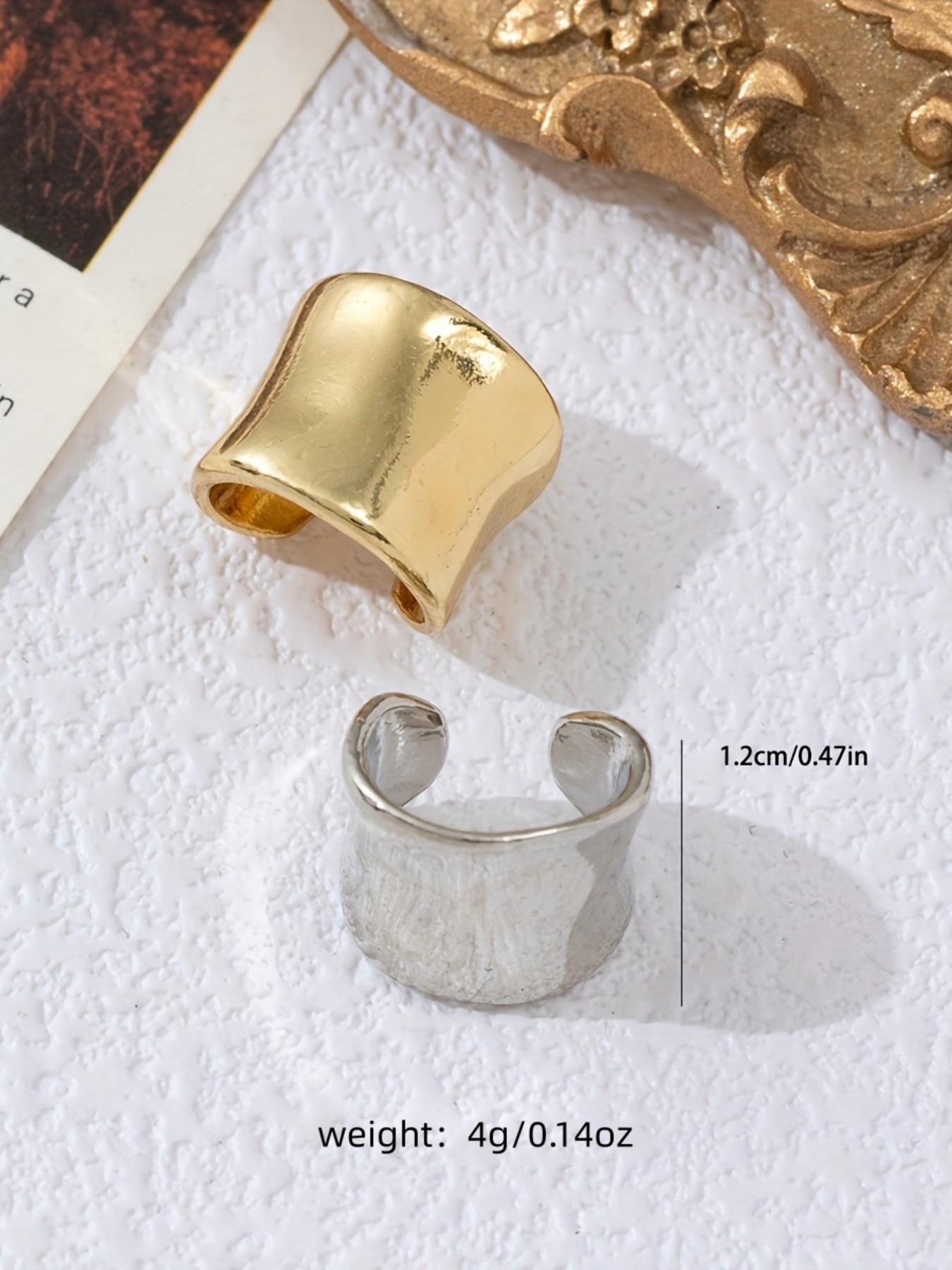 2pcs Minimalist Ear Cuffs, Fashionable High-End Earrings, Unique Versatile Studs, Casual All-Season Jewelry, Plain Design