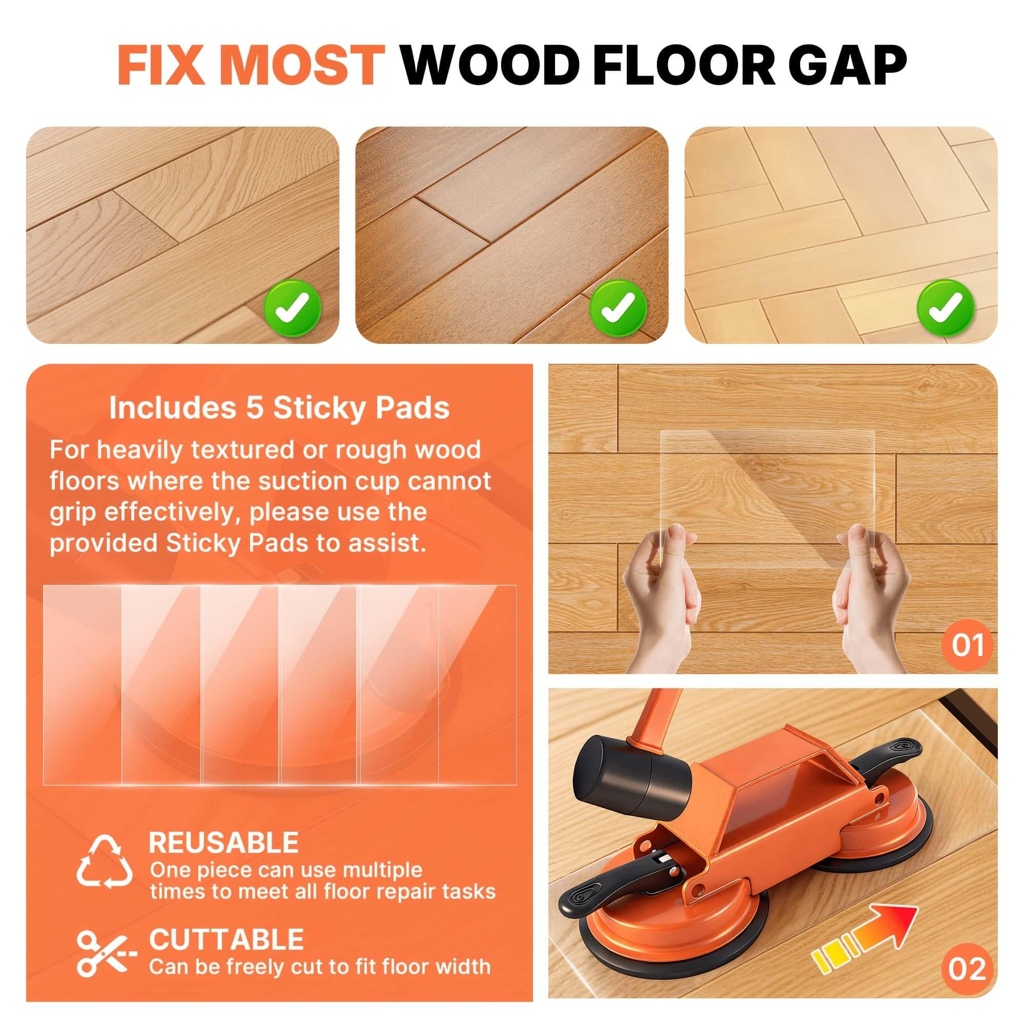 Floor Gap Repair Dual Head Suction Tool, Professional Home Tools Kit, Suitable for Flat Surfaces, Tiles, Wood, PVC, Glass Floors