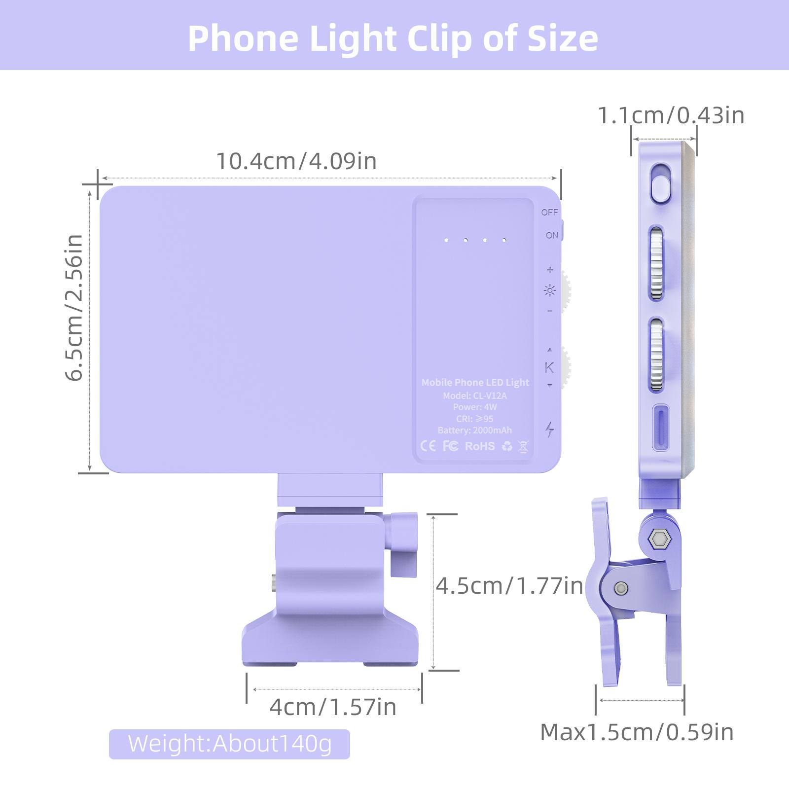 Portable LED Smartphone Fill Light, 1 Set Rechargeable LED Selfie Light with Front Clip, LED Video Light with 3 Light Modes, Selfie Lamp, Studio Light, Selfie Panel Light