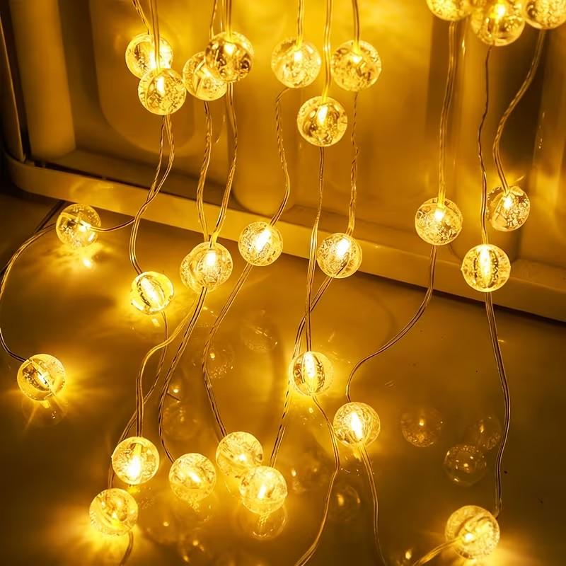200cm Transparent Bubble Light String | USB Powered, Intelligent 8 Mode, Festive Atmosphere Decoration, Romantic and Warm, Ideal for Home, Dormitory, Study, Cafe, Valentine'S Day, Ramadan Decoration