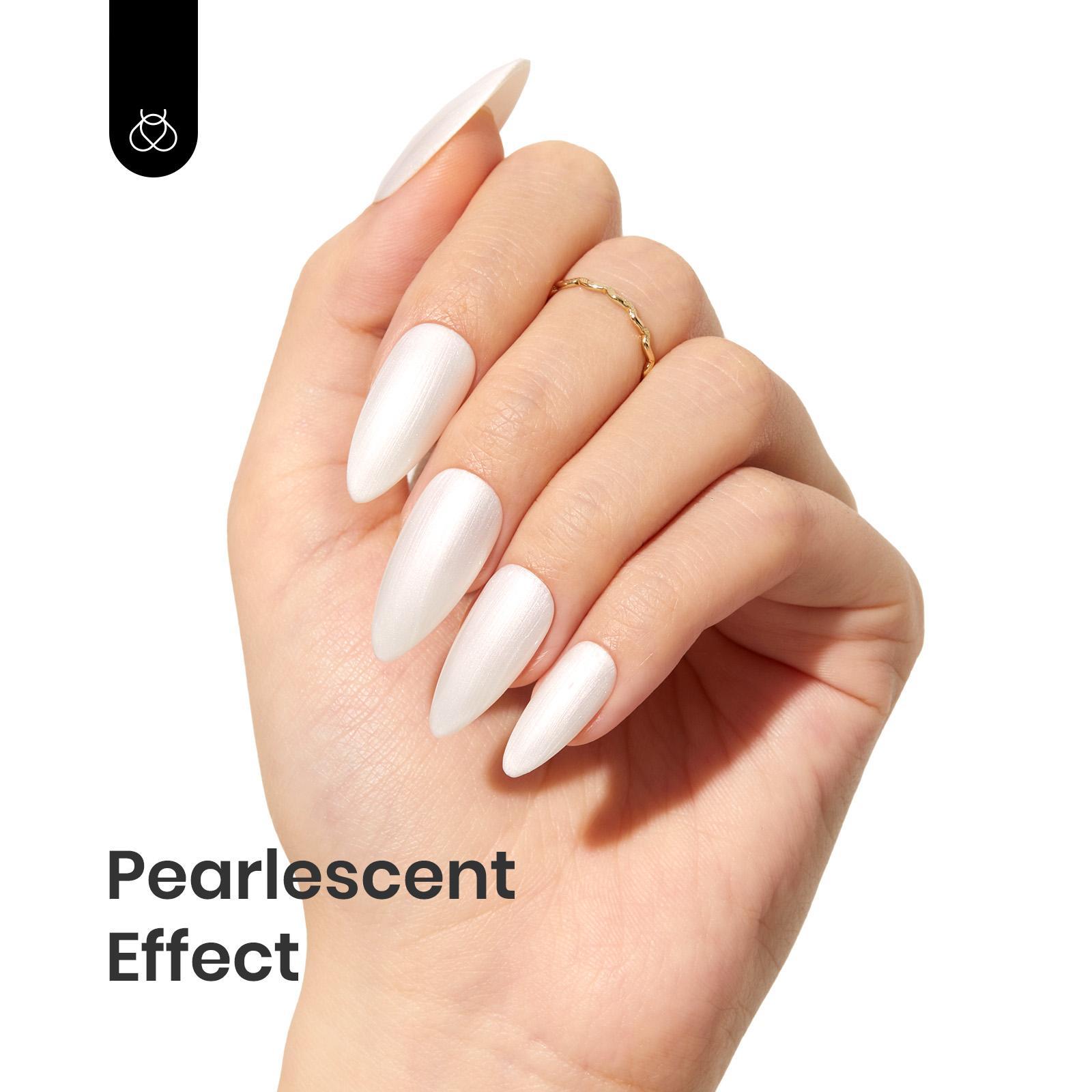 Beetles 15ML Pearlescent Gel Nail Polish, Pearl White Shell Shimmer Effect, Soak-Off UV LED Nail Gel for DIY & Professional Nail Art Designs, Gift for Women
