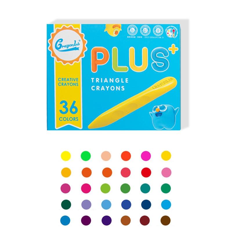 12/24/36 Color Washable Triangle Crayons, Children’s Triangle Hole Crayons, Doodle Crayon Painting Set, Stationery Art Supplies Painting Set, Won’t Get Hands Dirty