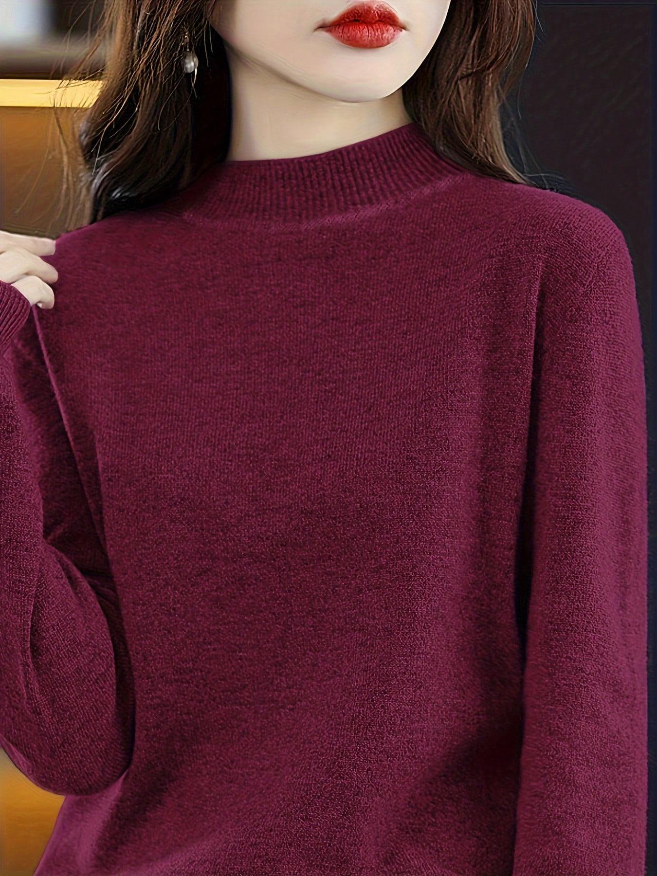 New Half High Neck Knitted Sweater for Women, Casual Loose-Fitting Pullover, Perfect for Fall & Winter, Versatile Daily Wear, Knitwear