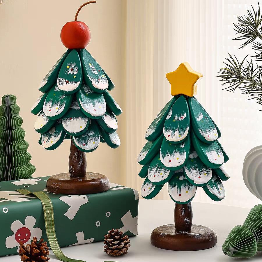 Wooden Insulation Tree Set, Heat-Resistant Table Mats, Wooden Coasters, Christmas Tree Design, Pot Pad Cup Holder, Modern Simple Plate Mat, Holiday Gift