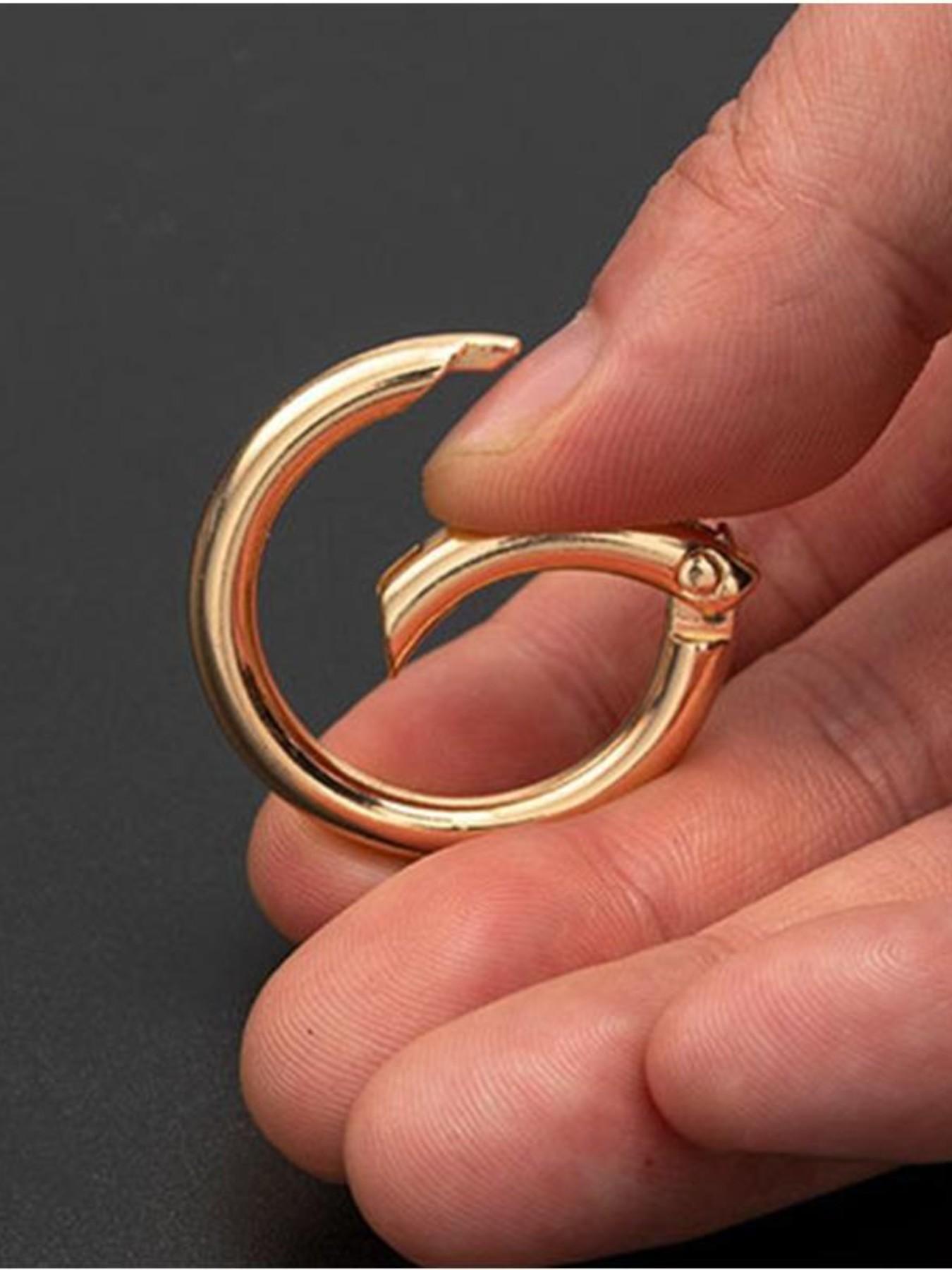 [10pcs Metal O-ring Buckle] 10pcs/lot Metal O-ring, spring buckle, can be opened, round safety buckle, keychain, bag clip hook, dog chain buckle, DIY connector, DIY Wallet Making