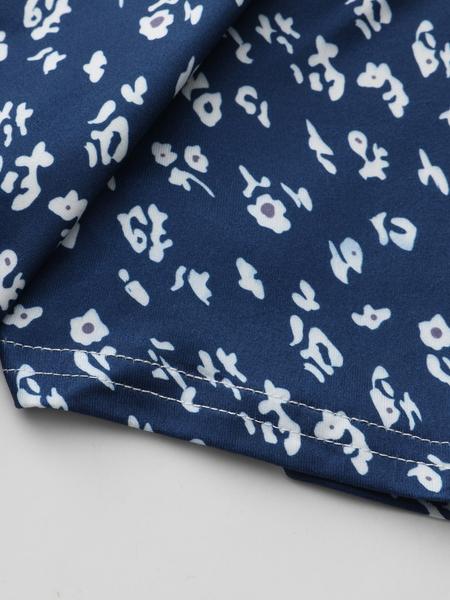 Women's Ditsy Floral Print V Neck Wrap A Line Dress, Boho Fashion Short Sleeve Short Dress for Daily Holiday Vacation Wear, Frenchy Style Ladies Dress for Summer