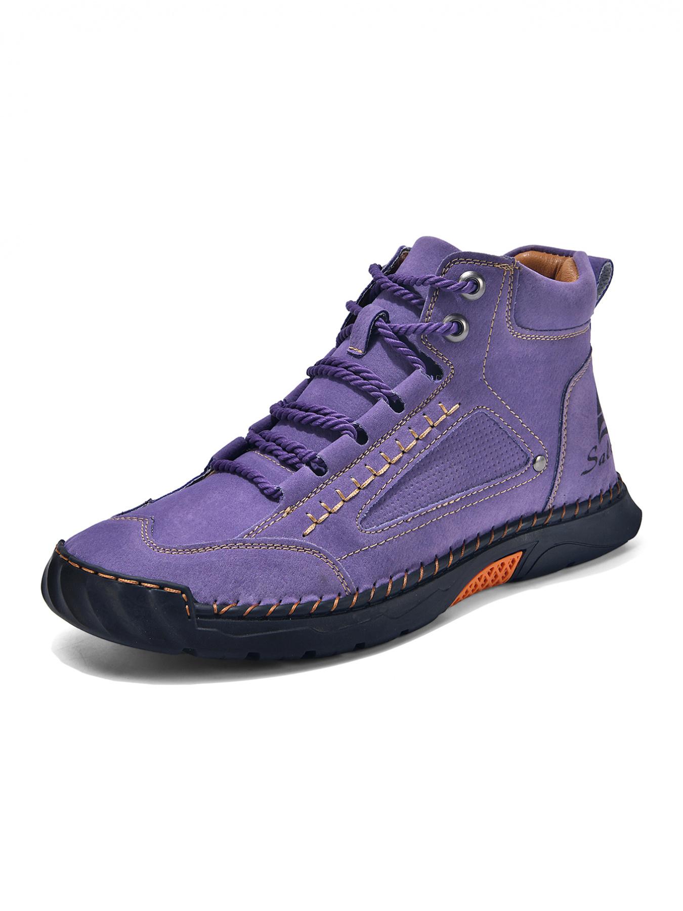 Vintage Hand-Stitched Chelsea Work Boots, Soft Bottom Anti-Slip Casual Hiking Shoes, Synthetic Leather, Medium Width, All Seasons