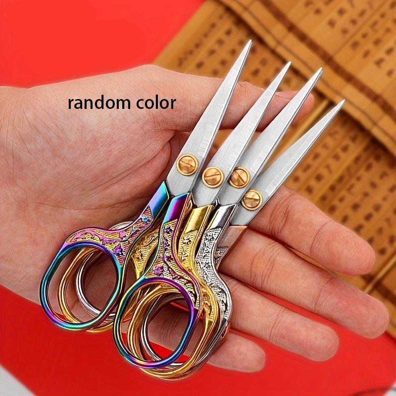 Retro Embroidery Sharp Scissors Set, Craft Sewing Scissors with Pointed Tips, Multi-purpose Detail Beauty Scissors for Office, Home, Kitchen, School