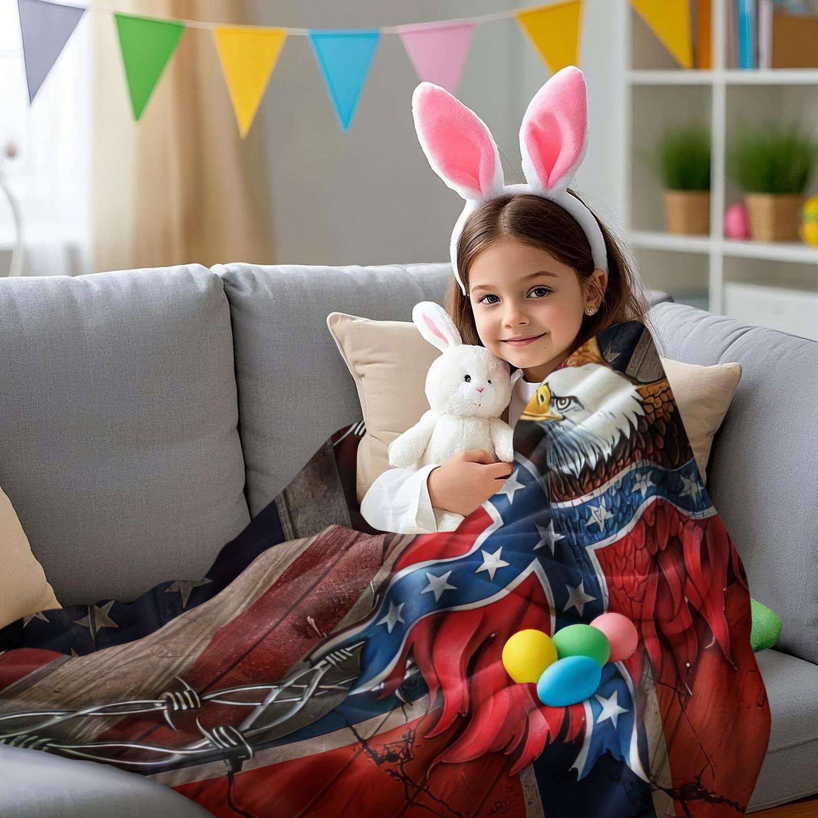 A unique eagle flag pattern design blanket — a soft, comfortable, and lightweight throw perfect for decorating bedrooms and guest rooms, Stylish Blanket