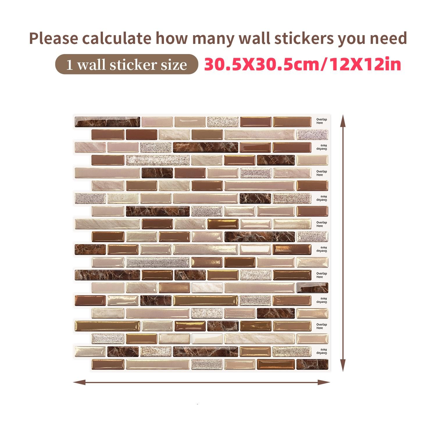 (6pcs/10pcs) Peel and stick removable wall kitchen splashback tiles, 30.5 cm x 30.5 cm self-adhesive marble wall tiles, for kitchen and bathroom