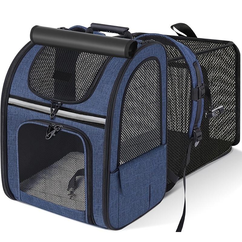 Expandable Pet Carrier Backpack for Cats & Small Dogs, Breathable Mesh Ventilation, Ergonomic with Adjustable Shoulder Straps, Secure Zipper Closure, Lightweight for Travel, Hiking, Camping & Outdoor Adventures