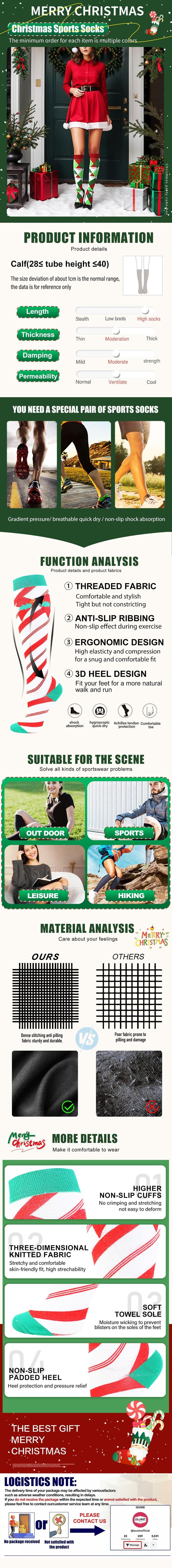 ISUNIE 4 Pairs Compression Socks Breathable Socks for Women&Men, Funny Pattern Knee High Socks for Athletic, Hiking, Daily, Running, Travel Casual