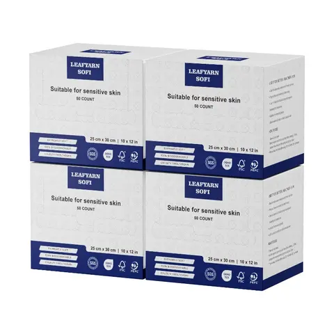 Soft Cotton Disposable Hypoallergenic Facial Wipes with Dispenser Box, Thick Absorbent Makeup Remover Towels, Single-Use Cleansing Cloths for Home Use, Face Wipes