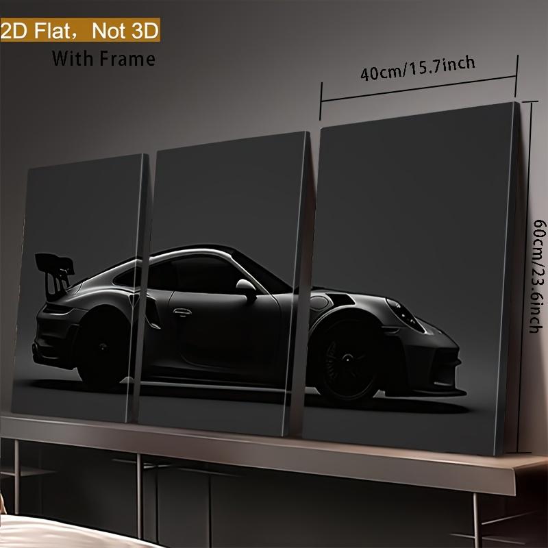 Fashion Car Pattern Canvas Painting with Frame, 3 Counts/set Modern Art Design Wall Art, Wall Decor for Home Interior Living Room Bedroom Office tiktokshopspringglowup