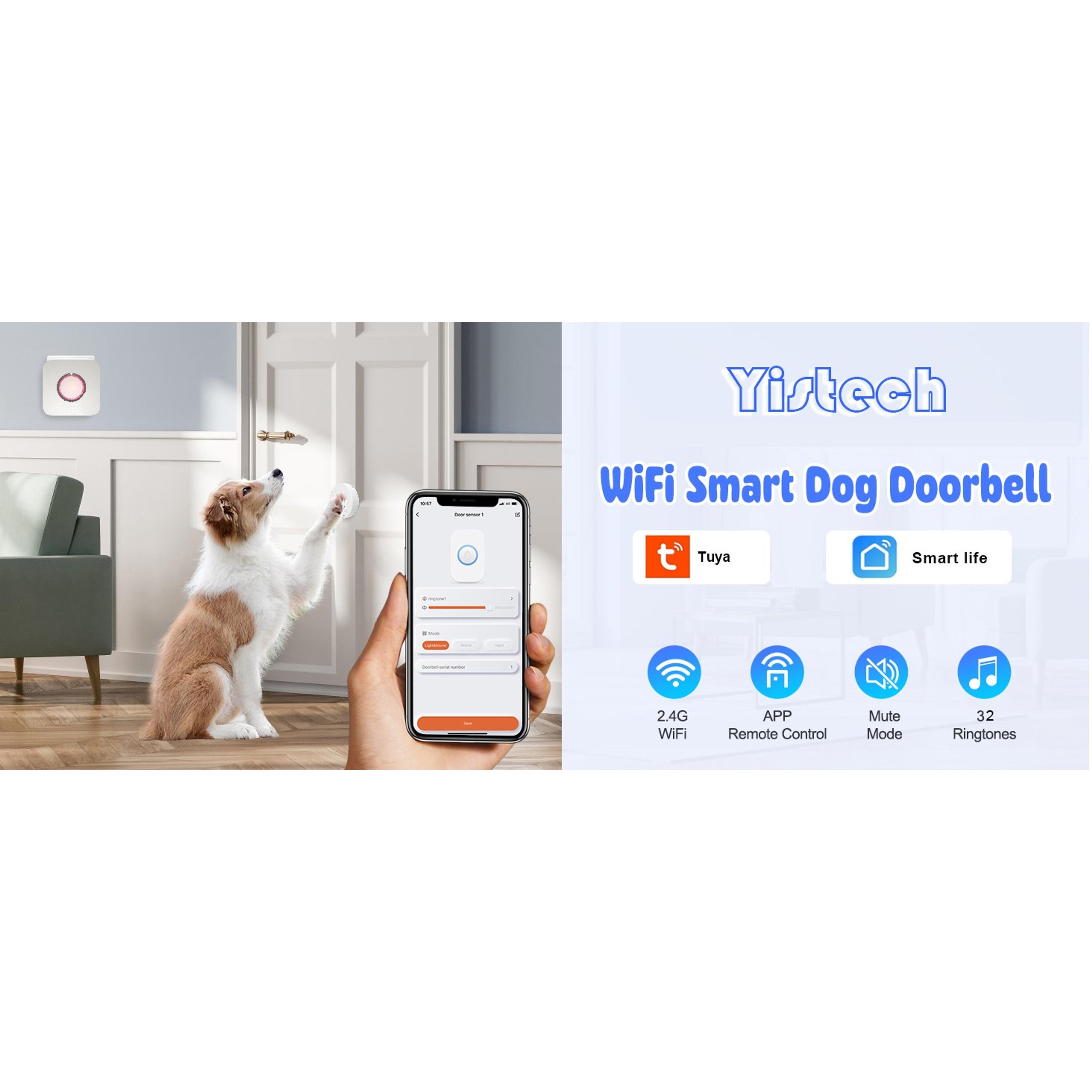 WiFi Dog Door Bell for Potty Training to Go Outside, Smart Doggie Door Bell for Dog, Wireless Doggy Doorbell with Phone App WiFi Dog Door Bell for Potty Training to Go Outside, Smart Doggie Door Bell for Dog, Wireless Doggy Doorbell with Phone App