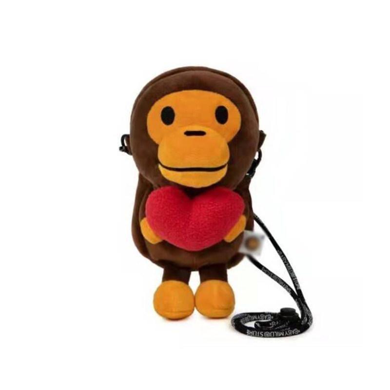 Plush Monkey Face Crossbody Bag - Stuffed Toy Messenger Bag for iPhone, Trendy Internet Celebrity Accessory