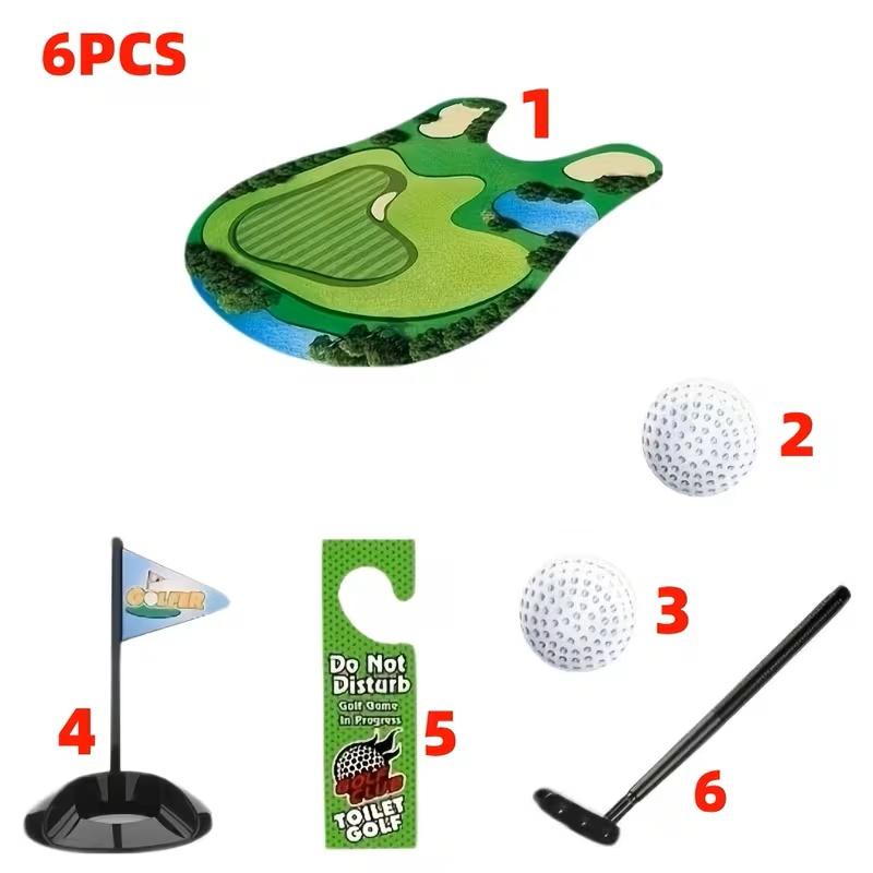 Mini Golf Game Set for Any Bathroom, Engaging Bathroom Accessory, Toilet Game, Perfect Gift for Dad and Husband, Funny Prank Gift for Boyfriend, Fun Accessories, Unique Decoration