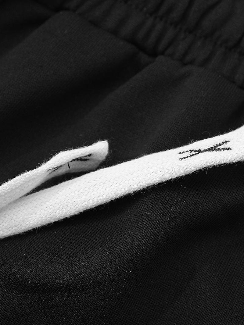 Men's Knitted Elastic Waist Pants, Stretchy Fabric, Casual Street Style, Vintage Look, Letter Cross Print, Straight Leg Design