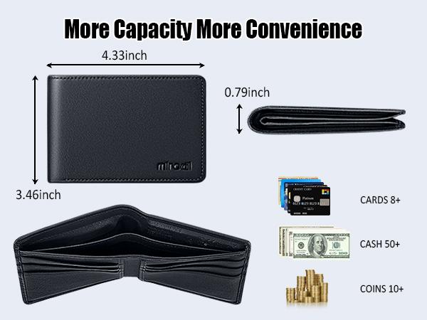 Mens Wallet with Tracker for IPhone Find My, 100% Genuine Leather RFID Blocking Slim Bifold Front Pocket Minimalist Wallet for Men Credit Card Holder Smart Wallet for phone16/15/14/13/12 promax  Spring