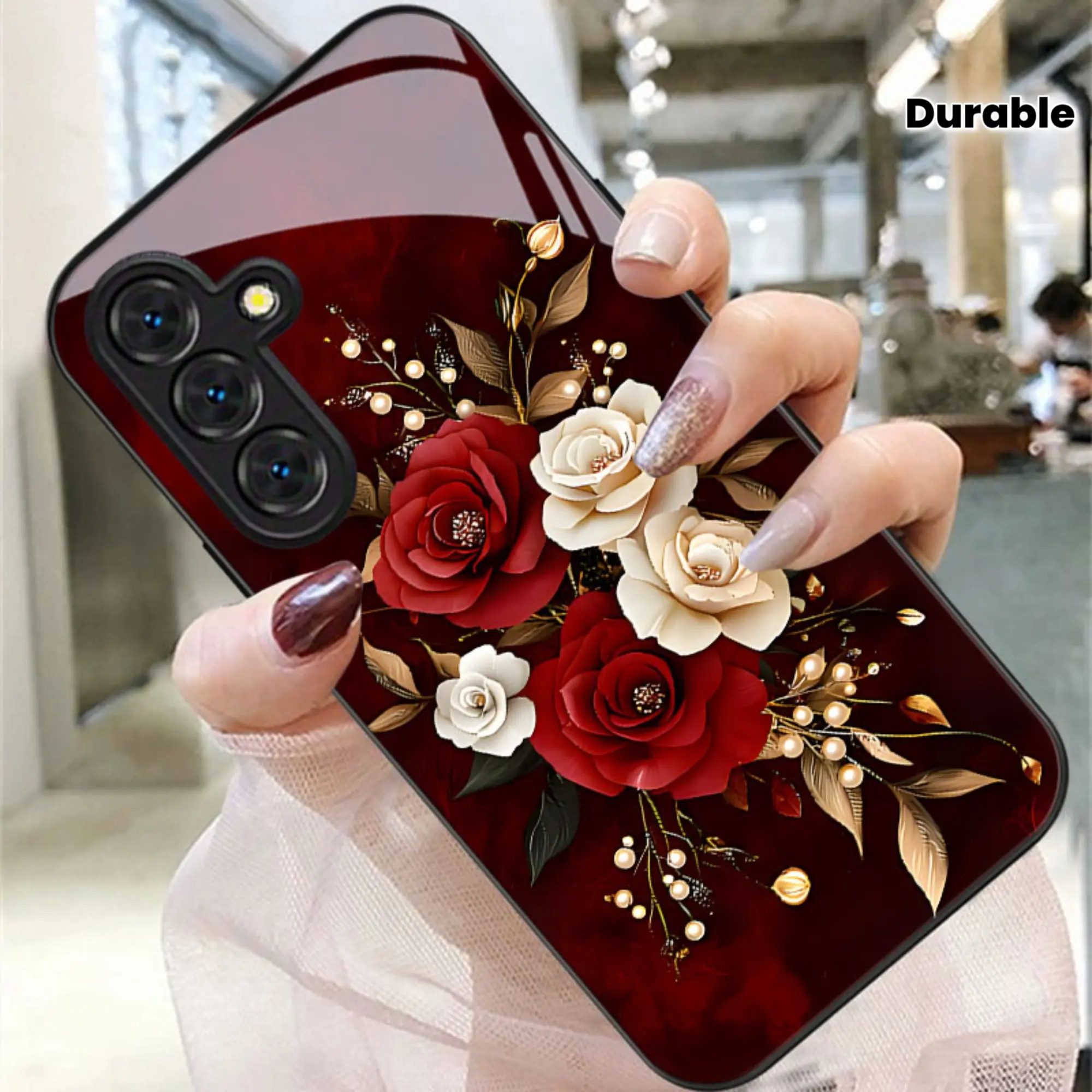 Printed Floral Rose Bouquet Cellphone Casing - 1-Piece Glass Phone Guard, Protective Accessory for Samsung Galaxy S26,S25,S24,S23,S22 Pro,S21,S20 FE Plus Ultra Pro,A56,A55,A54,A53,A52,A51,A36,A35,A34,A32,A26,A25,A24,A23,A16,A15,A14,A06,A05,A03s