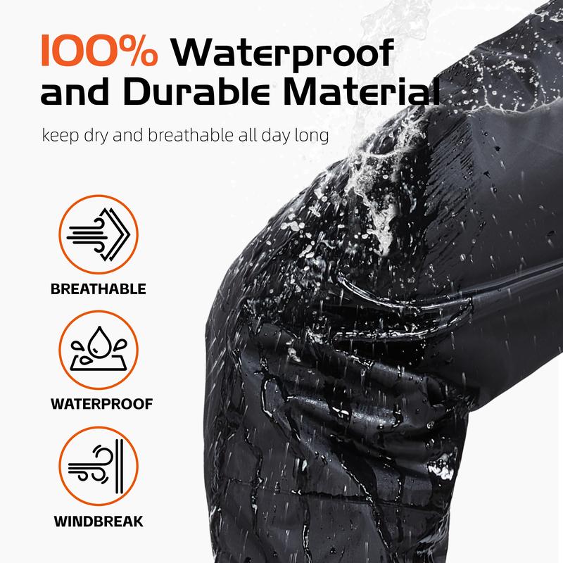 【RODEEL】723 Waterproof Pants Men Lightweight Breathable Rainproof Bottoms Durable Rain Trousers Weatherproof Rainwear For Outdoor Sports Hiking Camping Fishing Boating Car Washing Construction Roofing Landscaping Gardening Workwear, Holiday Gift