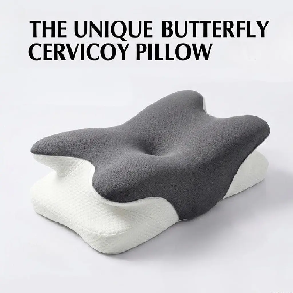 Adjustable Ergonomic Memory Foam Neck Pillows,Butterfy Pillows,Cervical Support Pillow, Cooling Memory Neck, Breathable &Removable Pillowcase,