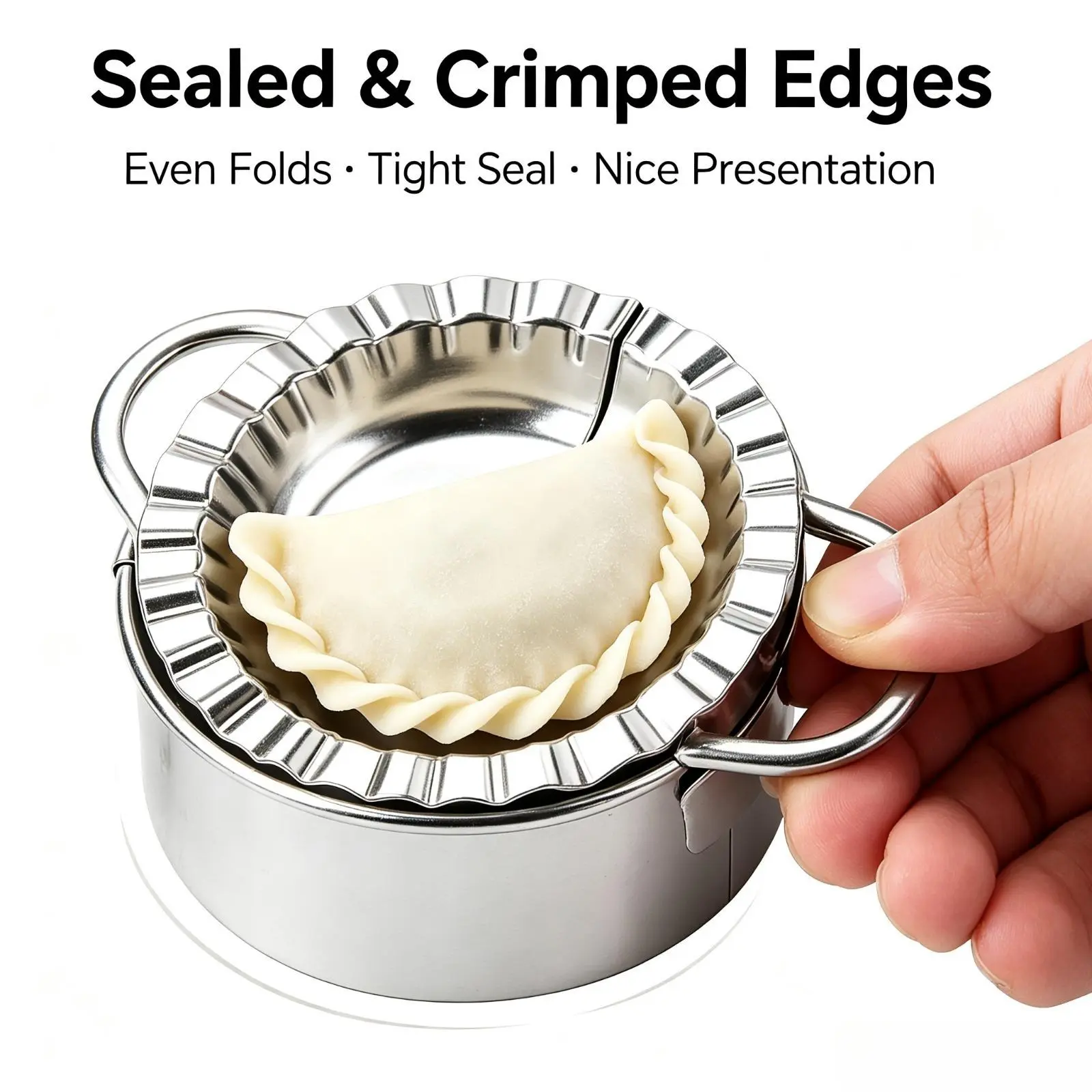 Stainless‑Steel Dumpling Maker Mold, Easy‑Use Dumpling Press Clip, Reusable Durable Kitchen Gadget, Quick Wrapper Press Tool for Homemade Dumplings, Perfect for Home Cooking, Beginners & Family Meal Prep