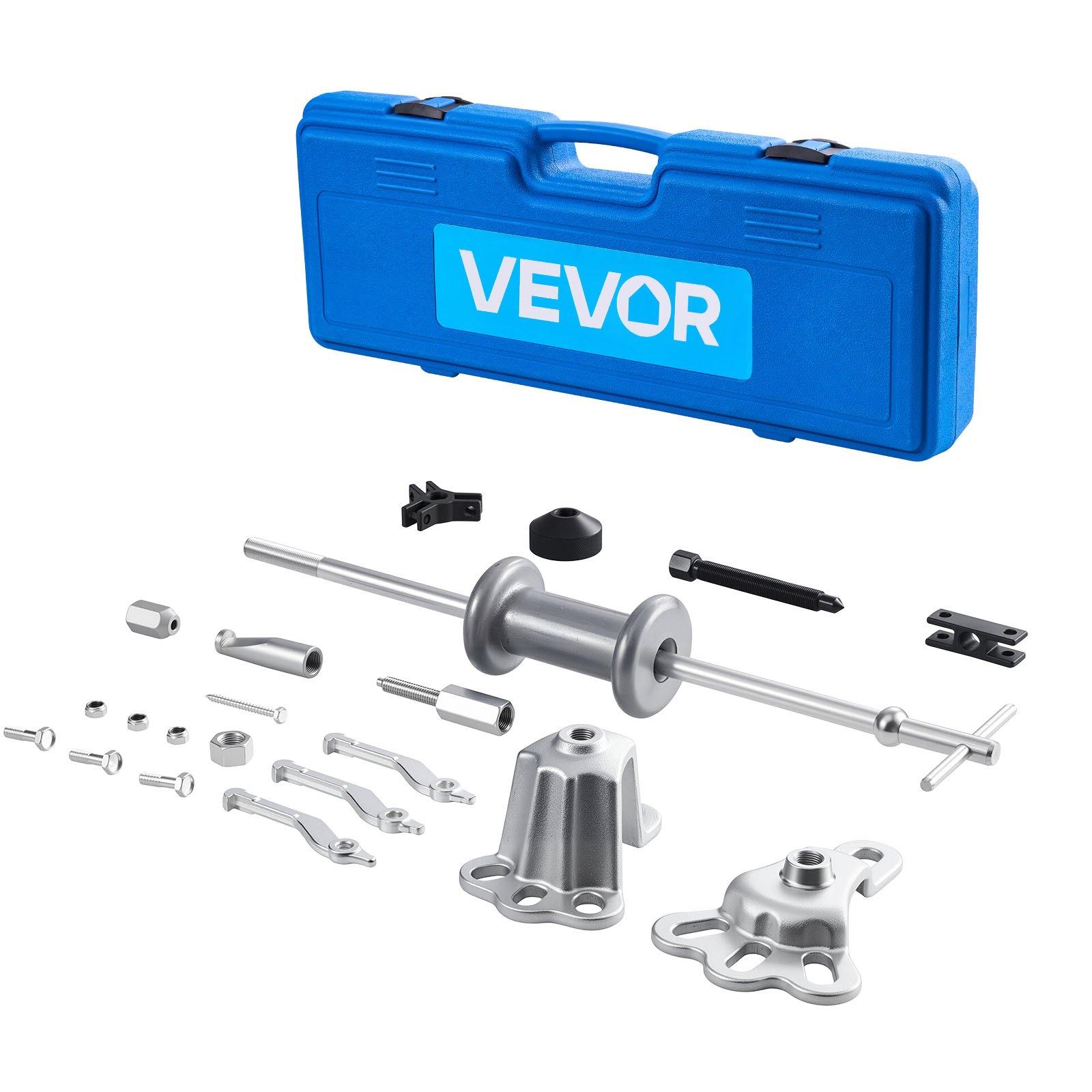 fathersdaygift  VEVOR 9-Way Slide Hammer Puller Set, 15PCS Front Wheel Hub Bearing Remover Rear Wheel Axle Hub Dent Shaft Puller Tool Kit, Axle Bearing Puller Tool Kit and Slide Hammer Remover Set with Carry Box
