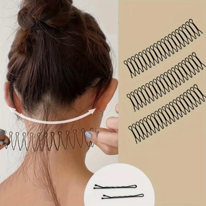 3-Piece Solid Color Wave Hair Clips, Bang Holder, Loose Hair Organizer, Hair Styling Tools, Essential Accessories for Daily Use