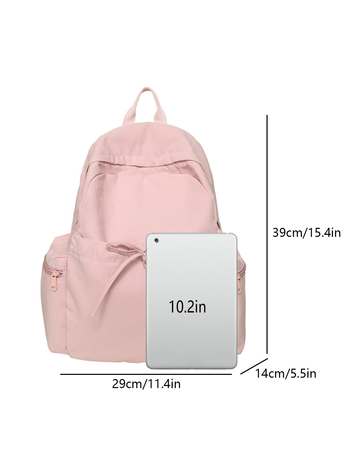 1pc Women's backpack with solid color and clean color, zipper closure, fashionable and versatile, casual and simple, suitable for students to go to school, campus travel, work and commuting, women's backpack, Casual Lightweight Backpack