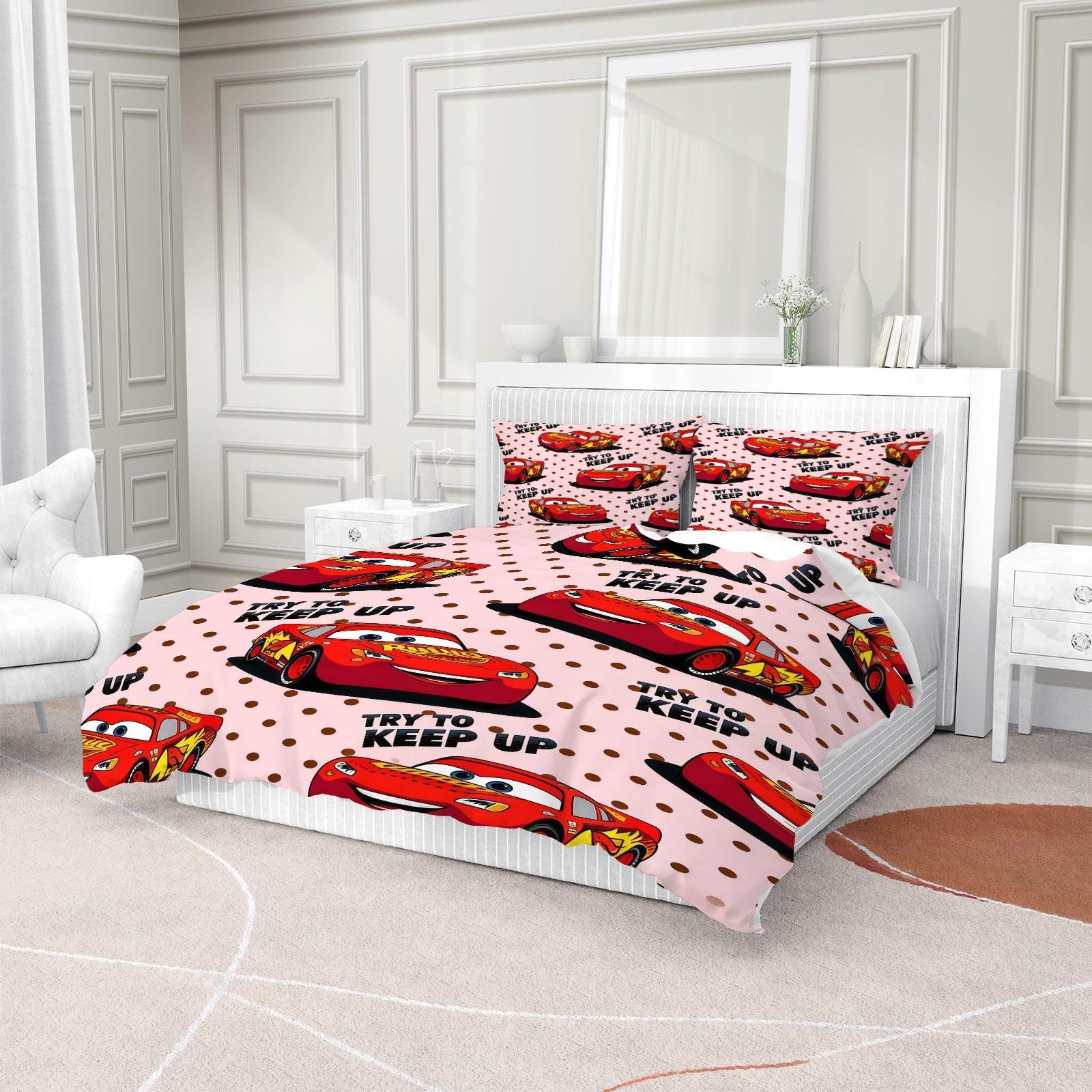 Cartoon Car Pattern Duvet Cover Set, Soft And Durable Bedding Set, Including 1 Duvet Cover And 1 Or 2 Pillowcases, Suitable For Children And Adults Daily Holiday Birthday Gifts Bedroom Decorations