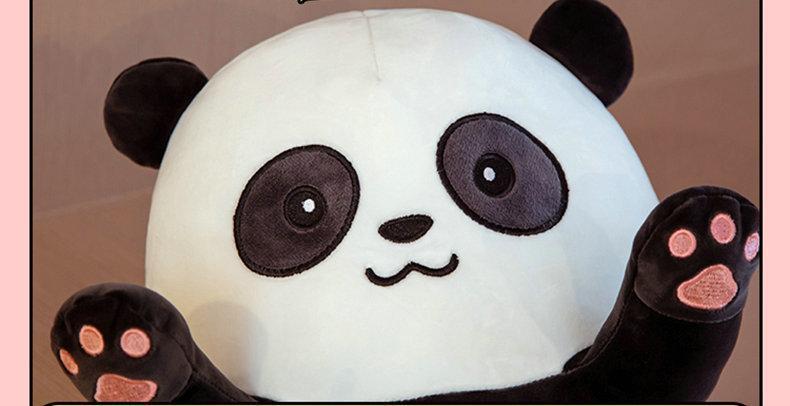 50-130cm Giant Panda Plush Toy Cylidrical Animal Bolster Pillow Koala Stuffed Plushie Sleeping Friend