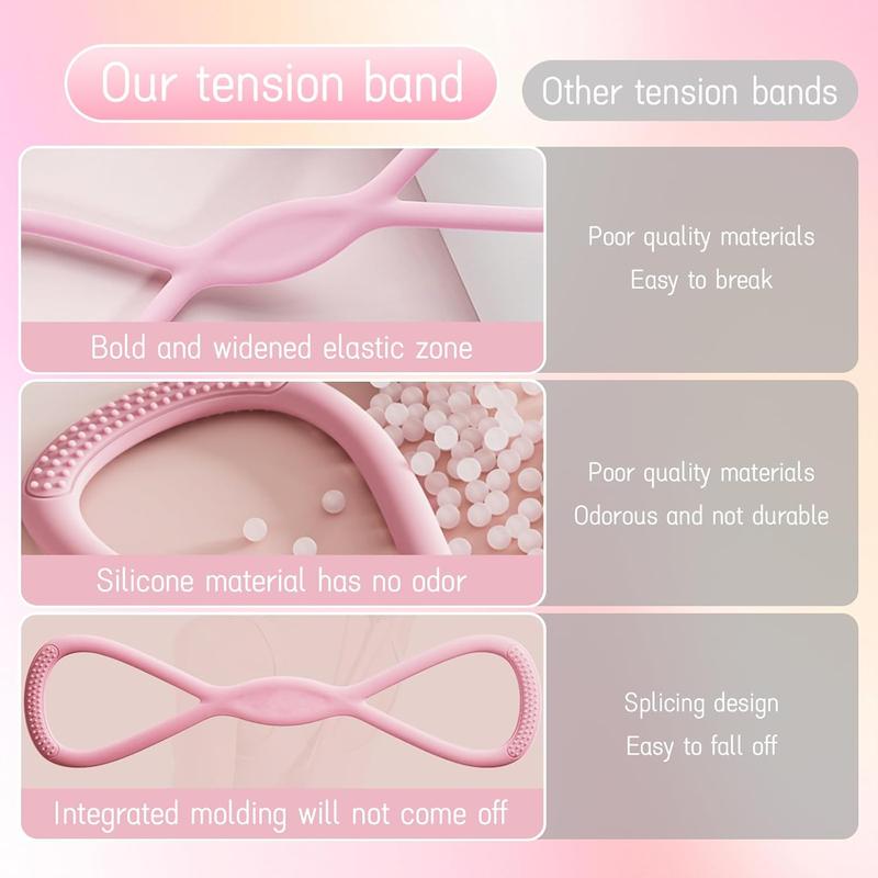 Figure 8 Resistance Bands with Handles,8 Shaped Resistance Bands,Arm|Back Training Elastic Ropes Workout Chest Arm and Shoulder Stretch Bands Exercise Equipment for Physical Therapy,Yoga,Pilates,Stretching,Equipment for Home Workout