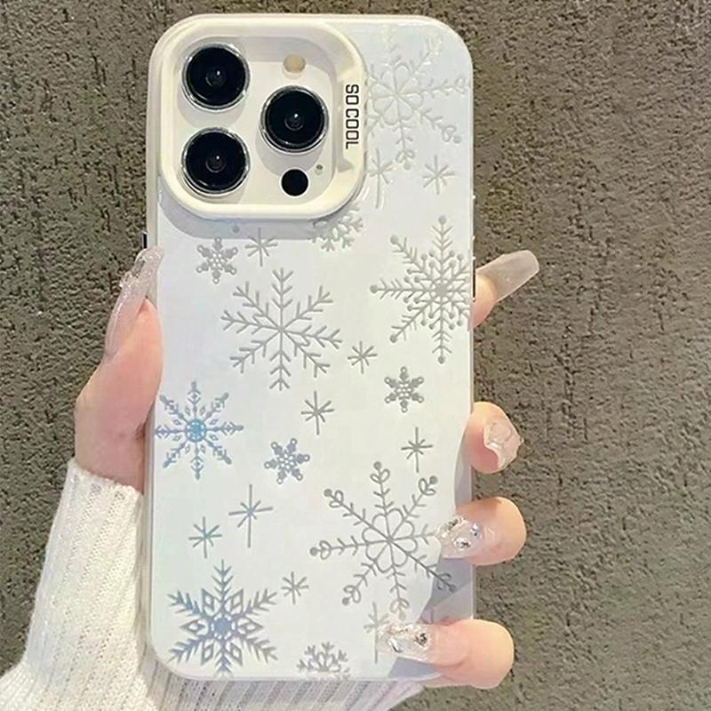 Snowflake Pattern Phone Case, Anti-drop Cellphone Protective Case, Total Protective Shockproof Mobile Phone Cover for iPhone