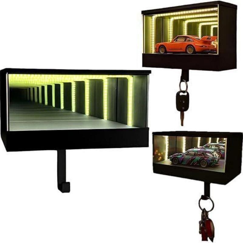 Three-Position Adjustable Charging Keychain Hook, Wireless Garage Key Holder, Wall Mount Organizer, No Car Included, Durable & Convenient Design, Wall Mounted Organizer