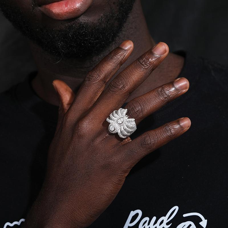 【#R296 】S925 Sterling Silver Cut Synthetic Moissanite Ring Animal Spider Ring Suitable for Men and Women Hip Hop Jewelry Gift