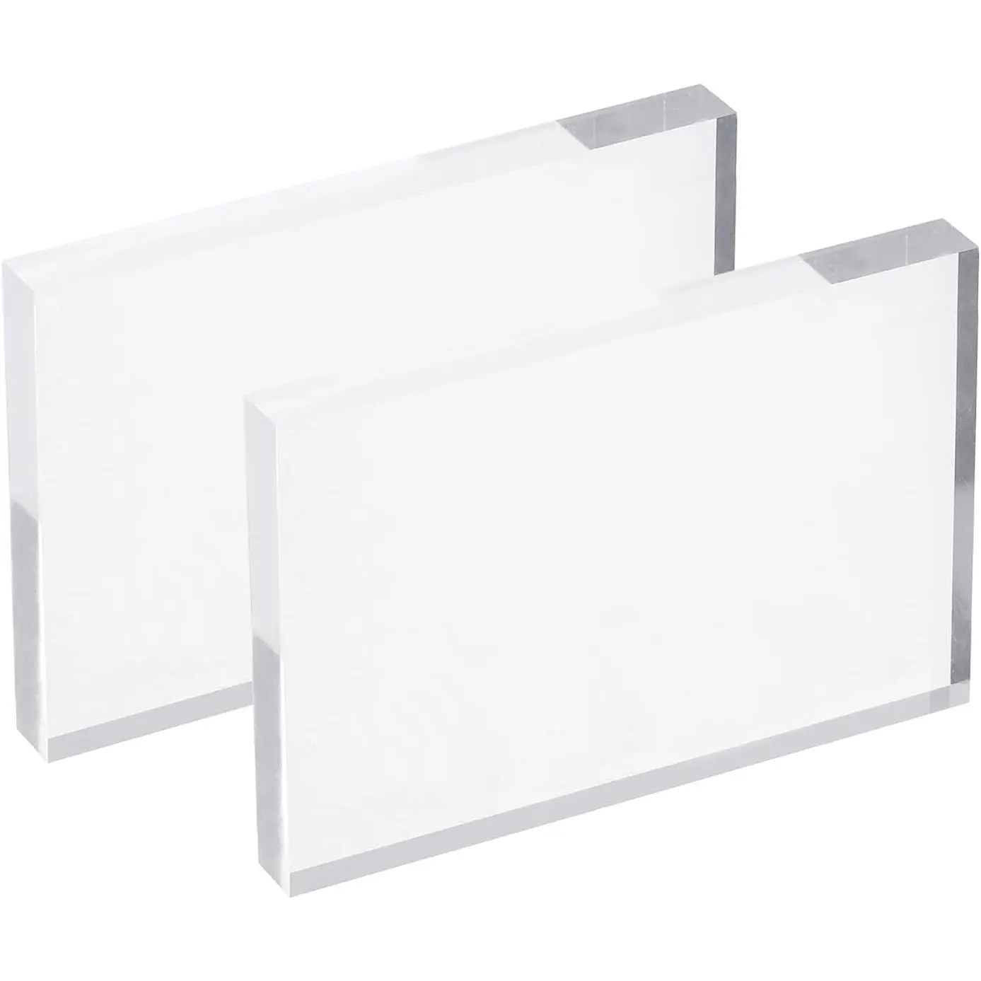 Acrylic Stamp Blocks, 2 Pack Clear Stamping Block Decorative Mounting Blocks Set Rectangle for Wedding Flat Lay Photography Props Scrapbooking DIY Crafts Cards Making, 6" x 4"