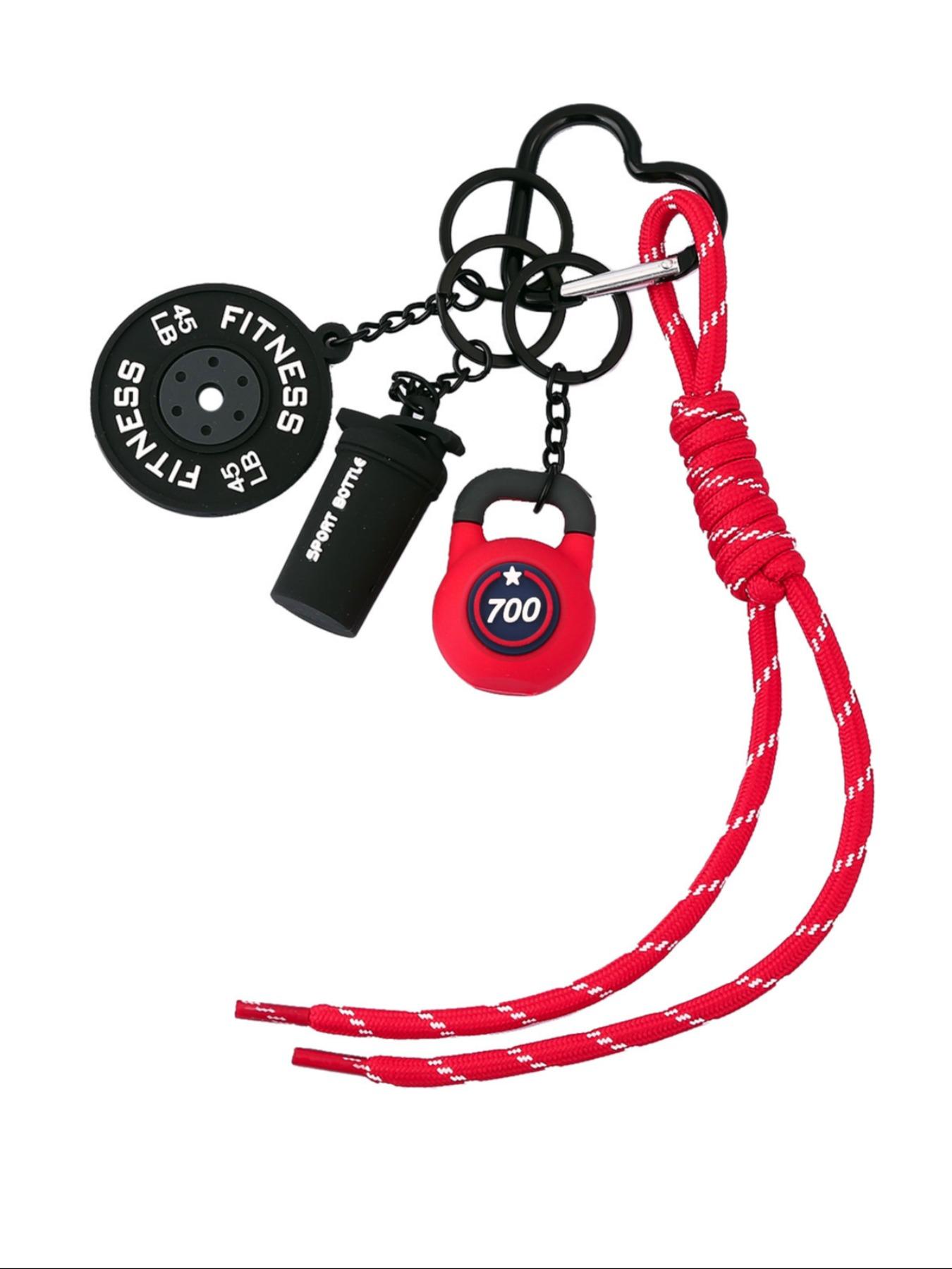 Gym Dumbbell Barbell Kettlebell Keychain, Keychain Wristlet, Fitness Accessory for Gym Bags & Backpacks, Stylish & Functional Design, Perfect Gift for Workout Enthusiasts